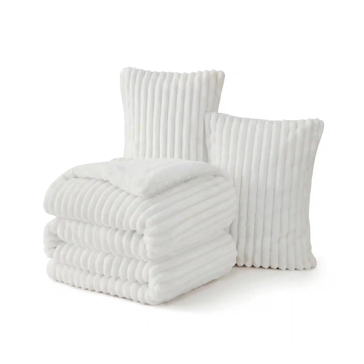 Striped Flannel Comforter Set