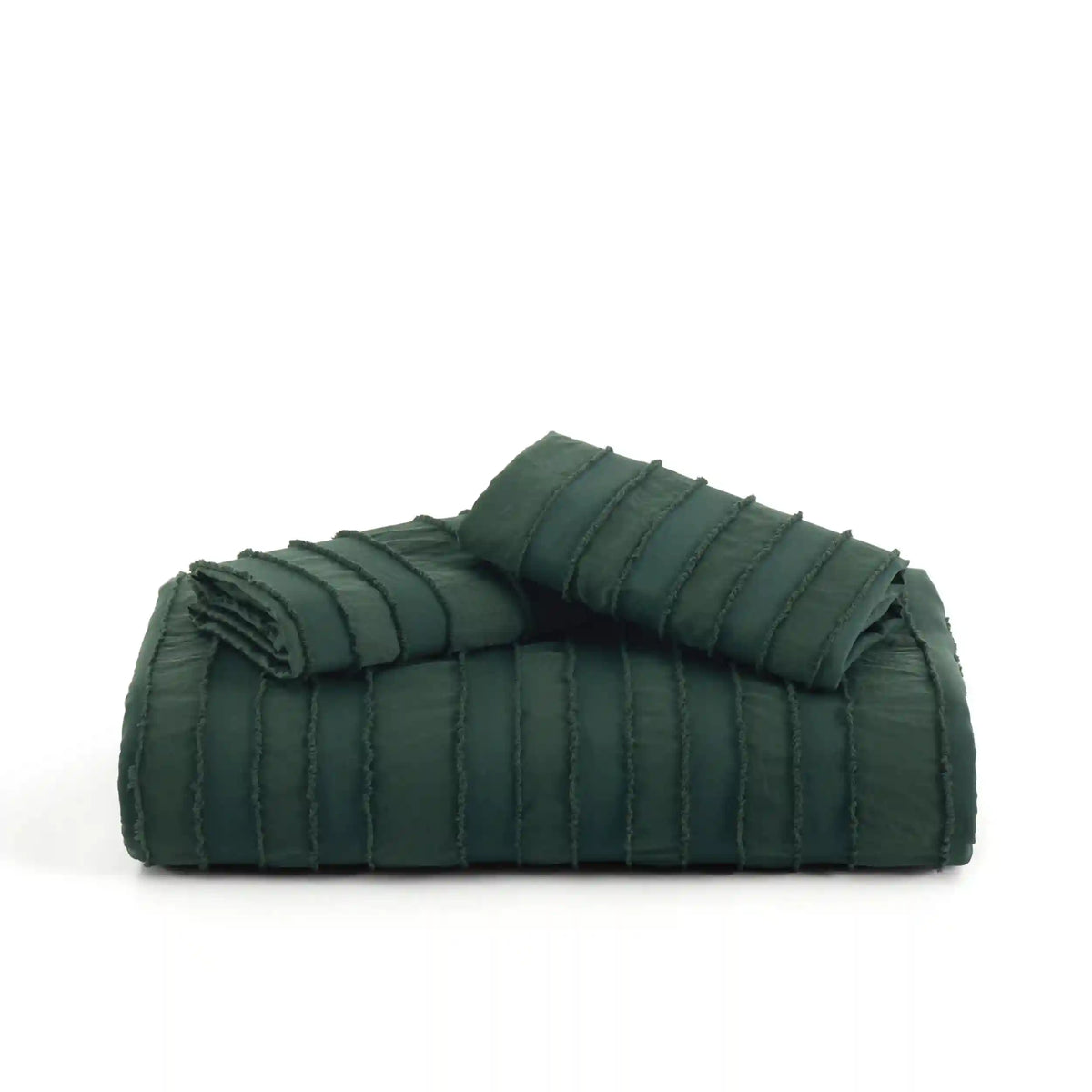 Striped Tufted Embroidery Duvet Cover Set