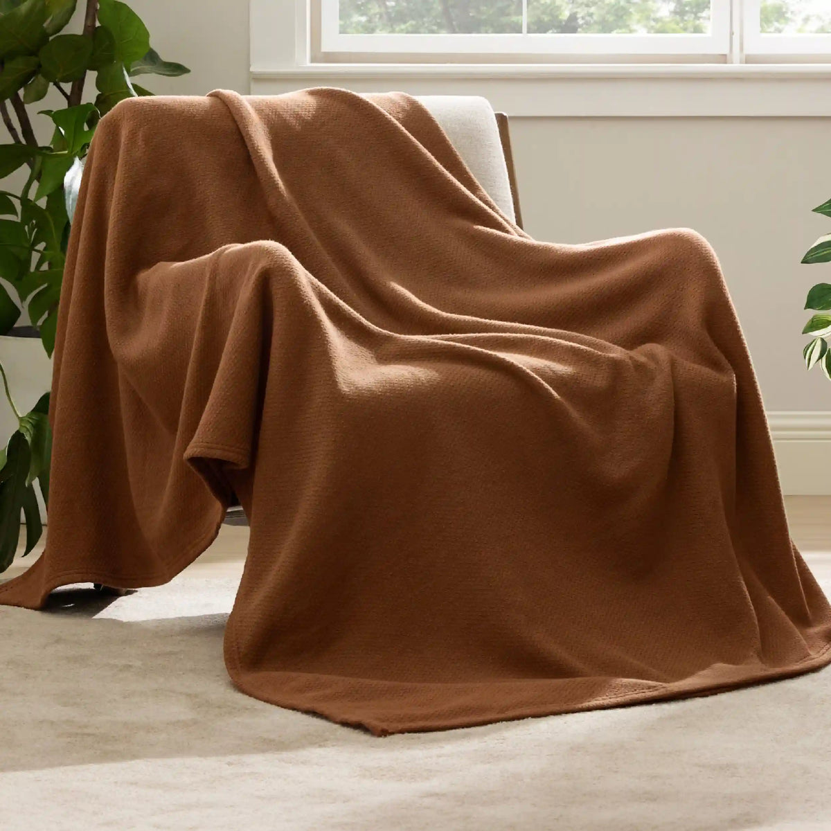 100% Cotton Herringbone Woven Blanket